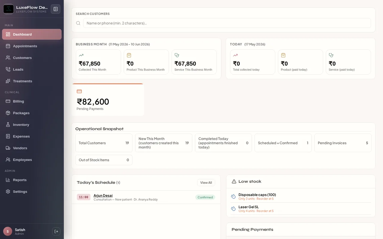 LuxeFlow Owner overview at a glance